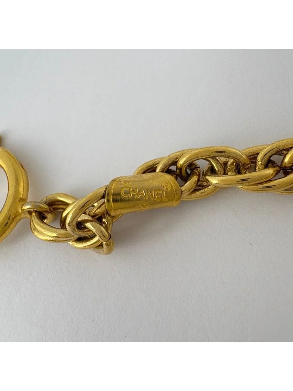Chanel Necklace Long Double Strand Triple Gold Plated